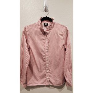 W BY WORTH Red White Long Sleeve Button Down Shirt